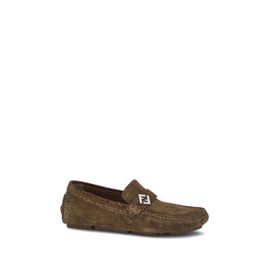 Fendi Brown Rubber Slip-On Loafers