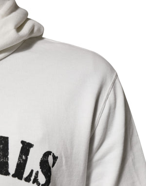 Dolce & Gabbana White Cotton DG ROYAL Print Hooded Sweater