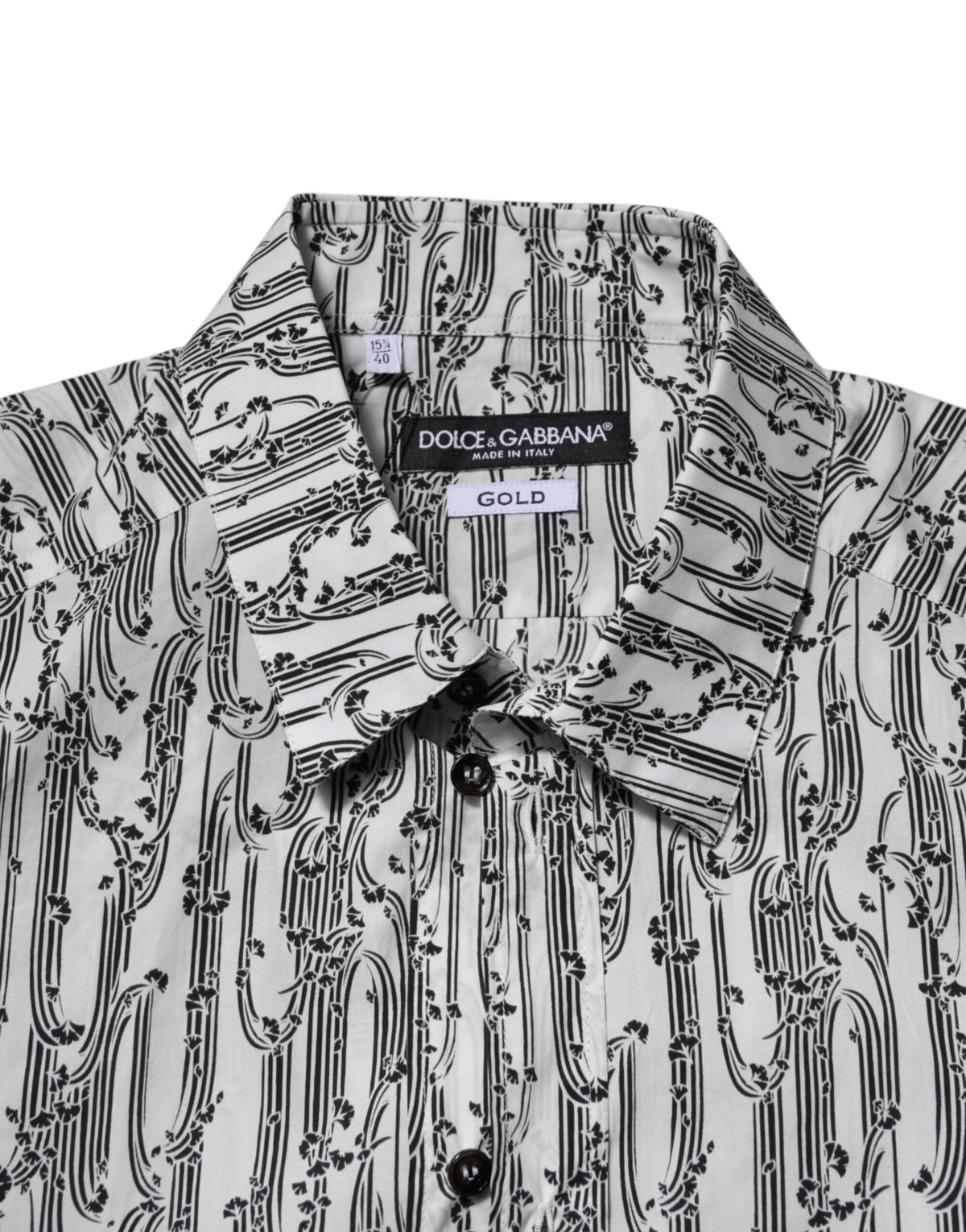 Dolce & Gabbana White Floral Print Casual Long Sleeves Shirt