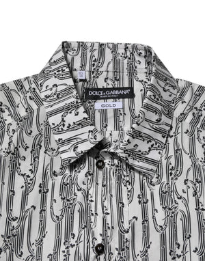 Dolce & Gabbana White Floral Print Casual Long Sleeves Shirt