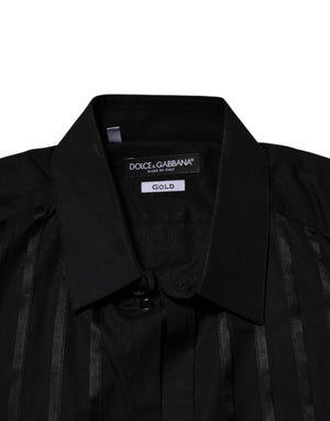 Dolce & Gabbana Black GOLD Long Sleeves Men Formal Dress Shirt