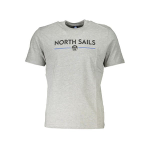 North Sails Gray Cotton Men T-Shirt
