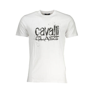 Cavalli Class Bianco Cotton Men T-Shirt