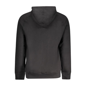 Timberland Black Cotton Men Sweater with Central Pockets and Zip