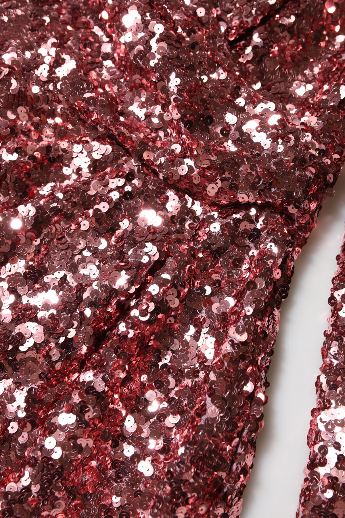 Dolce & Gabbana Pink Sequin Statement Nylon Midi V-Neck Dress