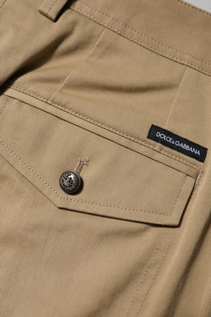 Dolce & Gabbana Brown Cotton Cargo Tapered Pants