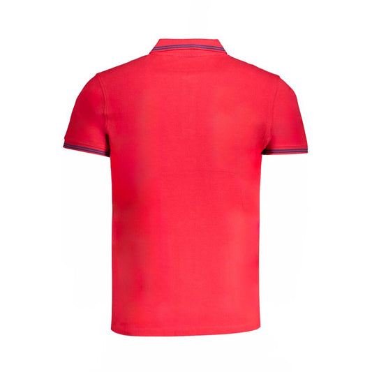 Cavalli Class Rosso Cotton Men Polo Shirt