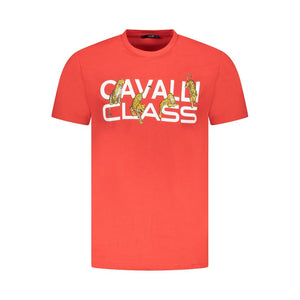 Cavalli Class Red Cotton Men T-Shirt