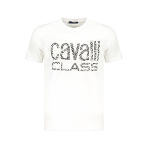 Cavalli Class White Cotton Men T-Shirt