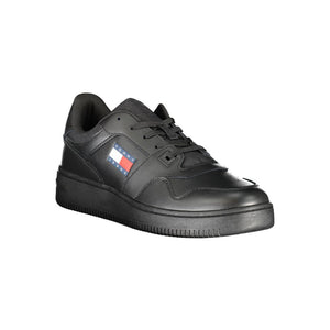 Tommy Hilfiger Black Leather Men Sneaker