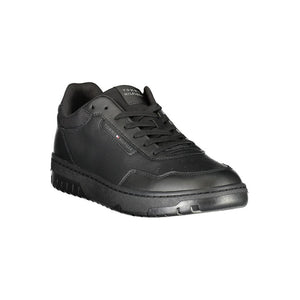 Tommy Hilfiger Black Leather Men Sneaker