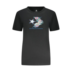 Converse Black Cotton Women T-Shirt