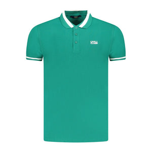 Cavalli Class Green Cotton Men Polo Shirt