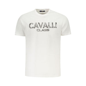 Cavalli Class White Cotton Men T-Shirt