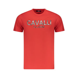 Cavalli Class Red Cotton Men T-Shirt
