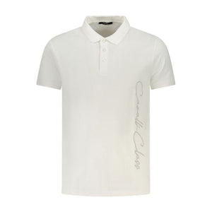 Cavalli Class White Cotton Men Polo Shirt