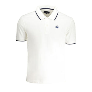 La Martina White Cotton Men Polo Shirt