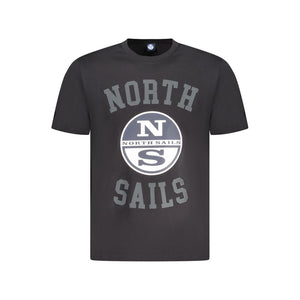 North Sails Black Cotton Men T-Shirt