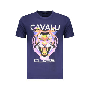 Cavalli Class Blue Cotton Men T-Shirt