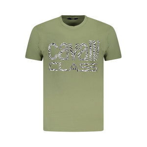 Cavalli Class Green Cotton Men T-Shirt