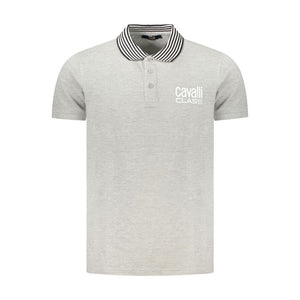 Cavalli Class Grigio Cotton Men Polo
