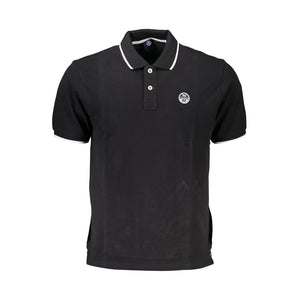 North Sails Black Cotton Men Polo Shirt