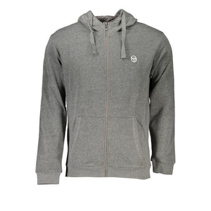 Sergio Tacchini Gray Cotton Men's Hooded Sweater