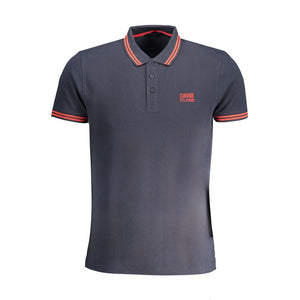 Cavalli Class Blue Cotton Men Polo Shirt
