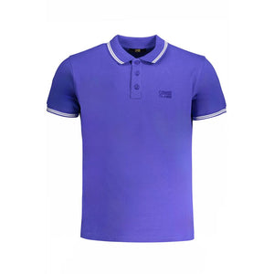 Cavalli Class Blue Cotton Men Polo Shirt
