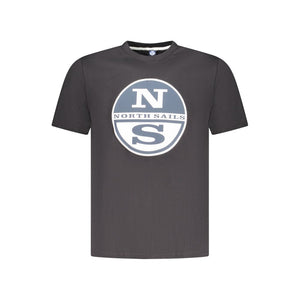 North Sails Black Cotton Men T-Shirt