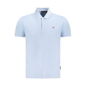 Napapijri Light Blue Cotton Men Polo Shirt