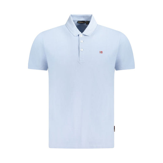 Napapijri Light Blue Cotton Men Polo Shirt