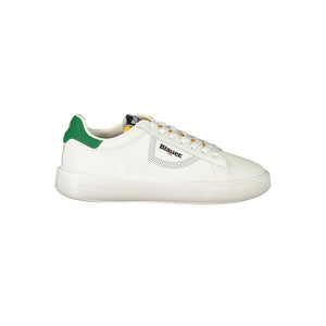 Blauer White Leather Men Sneaker
