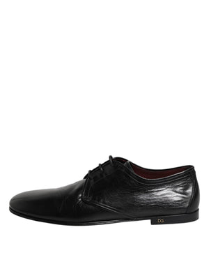 Dolce & Gabbana Black Leather Lace Up Derby Dress Formal Shoes