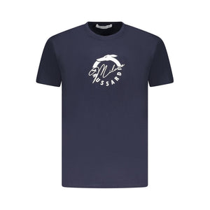 Trussardi Blue Cotton Men T-Shirt