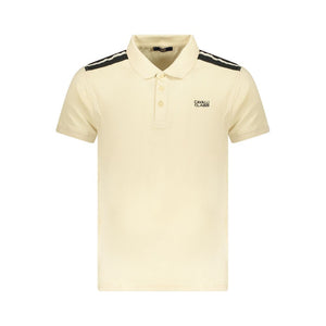 Cavalli Class Beige Cotton Men Polo Shirt
