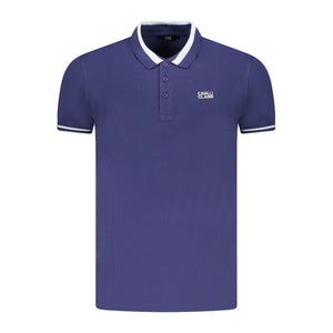 Cavalli Class Blue Cotton Men Polo Shirt