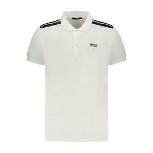 Cavalli Class White Cotton Men Polo Shirt