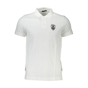 Cavalli Class White Cotton Men Polo Shirt
