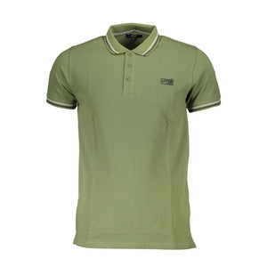 Cavalli Class Green Cotton Men Polo Shirt
