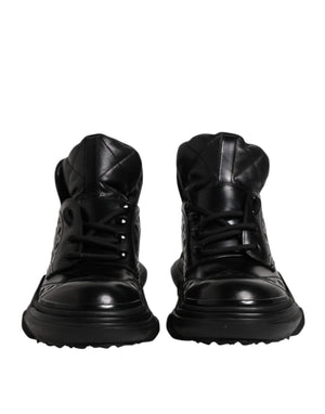 Dolce & Gabbana Black Leather Casual Mens Ankle Boots Shoes