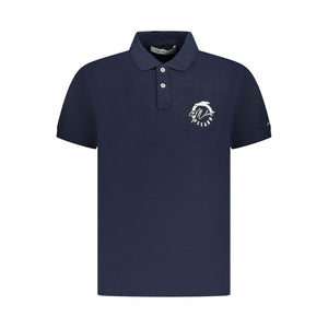 Trussardi Blue Cotton Men Polo Shirt