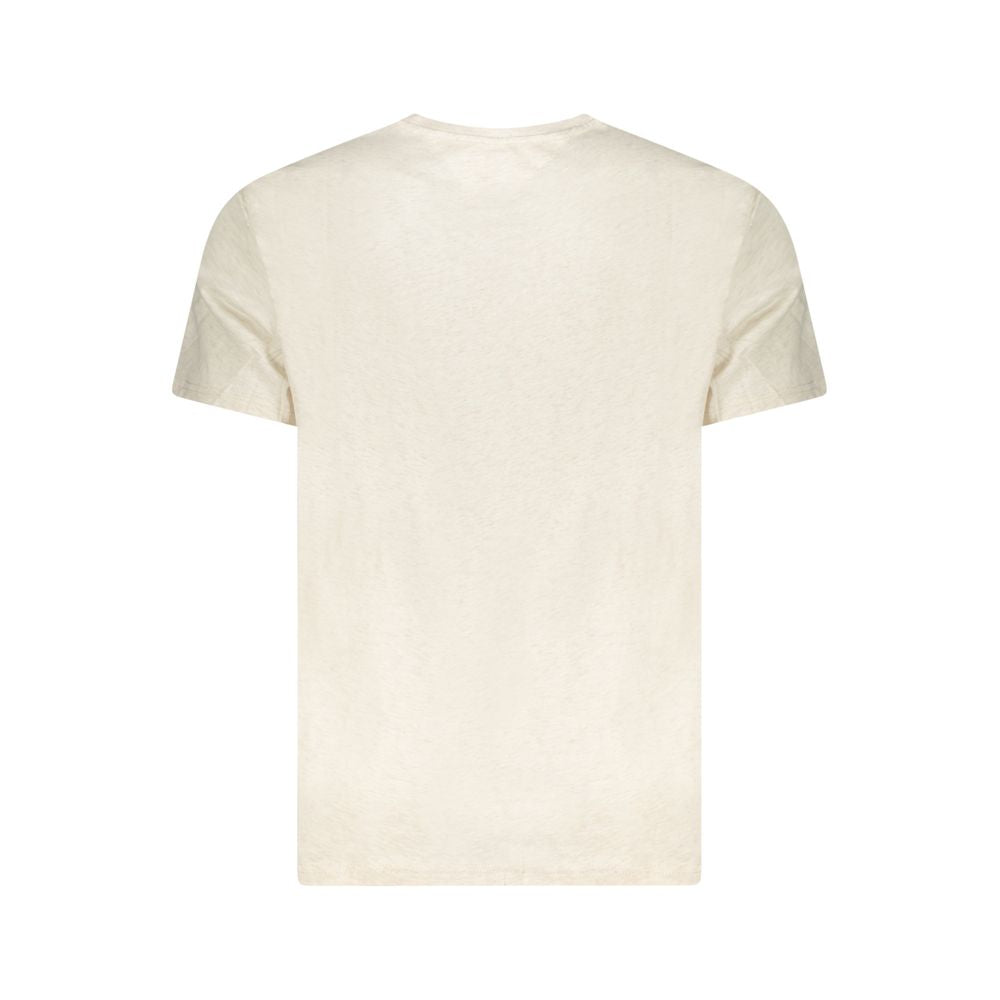 Tommy Hilfiger Beige Cotton Men T-Shirt