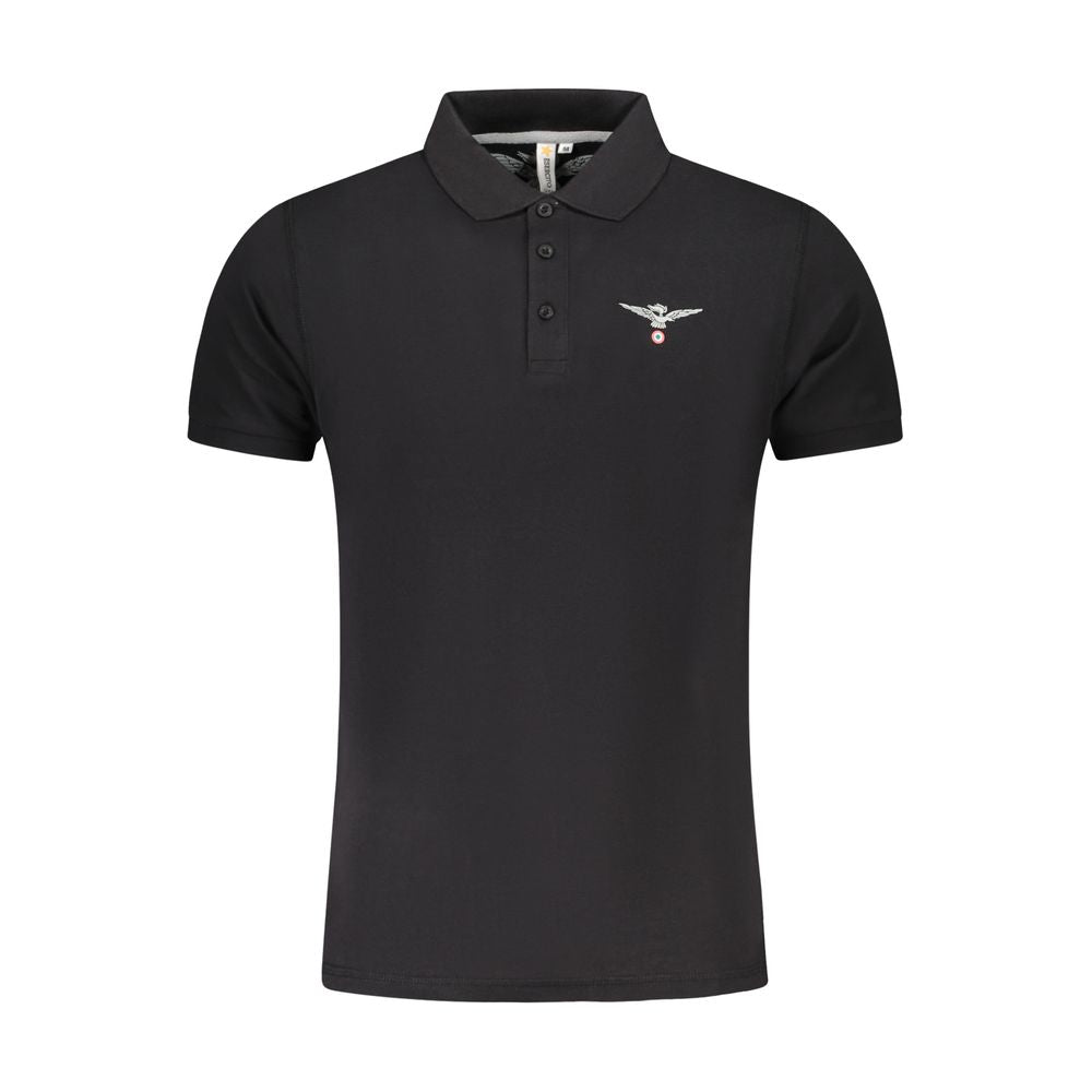 Accademia Militare Black Cotton Men's Polo Shirt