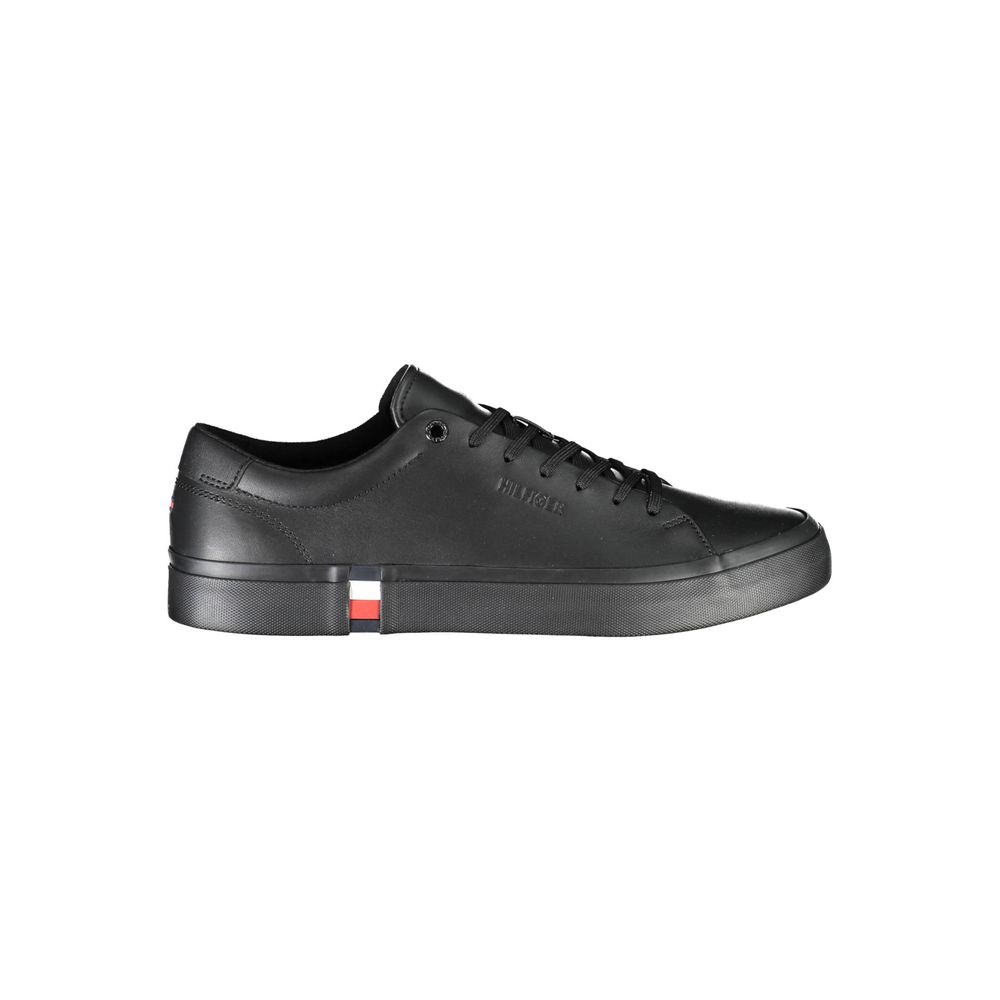 Tommy Hilfiger Black Leather Men's Sneaker