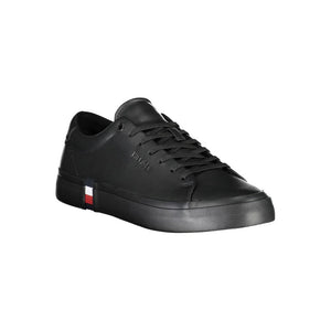 Tommy Hilfiger Black Leather Men's Sneaker