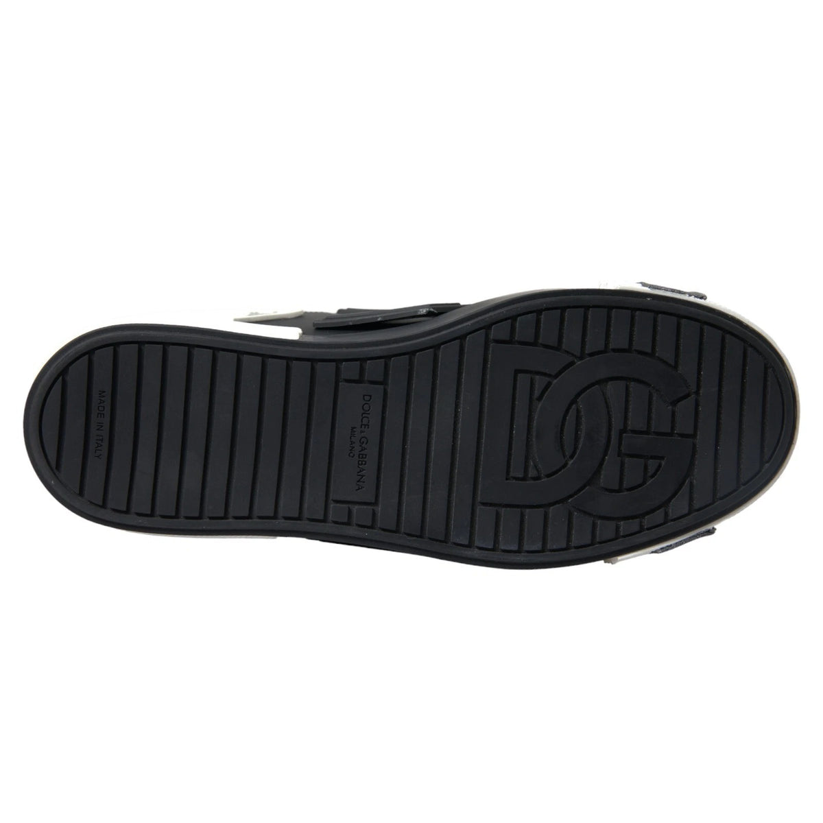 Dolce & Gabbana Black Leather Low Top Sneakers Portofino Shoes