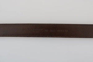 Dolce & Gabbana Blue Perforated Leather Gray Buckle Belt