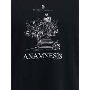 Brunello Cucinelli Black Cotton T-Shirt