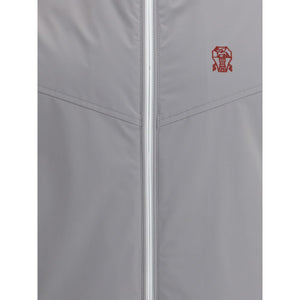 Brunello Cucinelli Gray Polyamide Sleveless Jacket